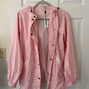 NWT Pink Rain Jacket with Hood
